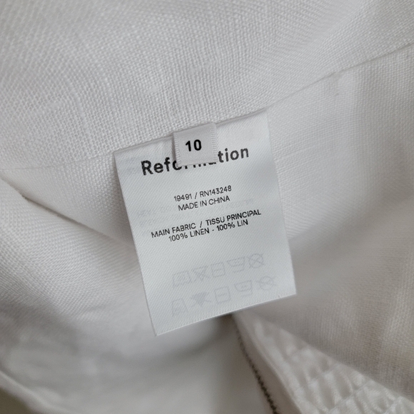 Reformation Holcomb Linen Top in White size 12 NWT - Picture 6 of 9